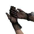 thumbnail image 1 of Women Lace Glove, Fashion Elegant Sexy Transparent Chiffon Short Tulle Mesh Dot Design Courtesy Lace Glove for Wedding Tea Dinner Party Costume Accessary, 1 of 8