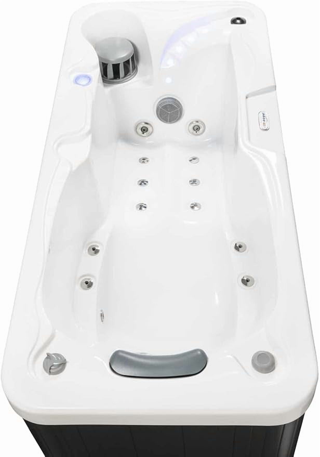 Hudson Bay HBSL 1-Person Hot Tub with 19 Therapy Jets and Digital Controls – White Acrylic Interior and Mocha Exterior Cabinet - Ideal for Indoor/Outdoor - Small and Portable Spa
