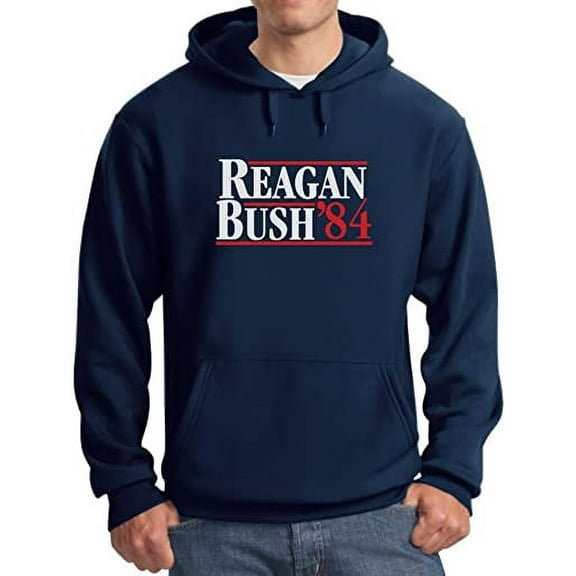 TeeStars Men's - Ronald Reagan Bush '84 Hoodie XX-Large Navy