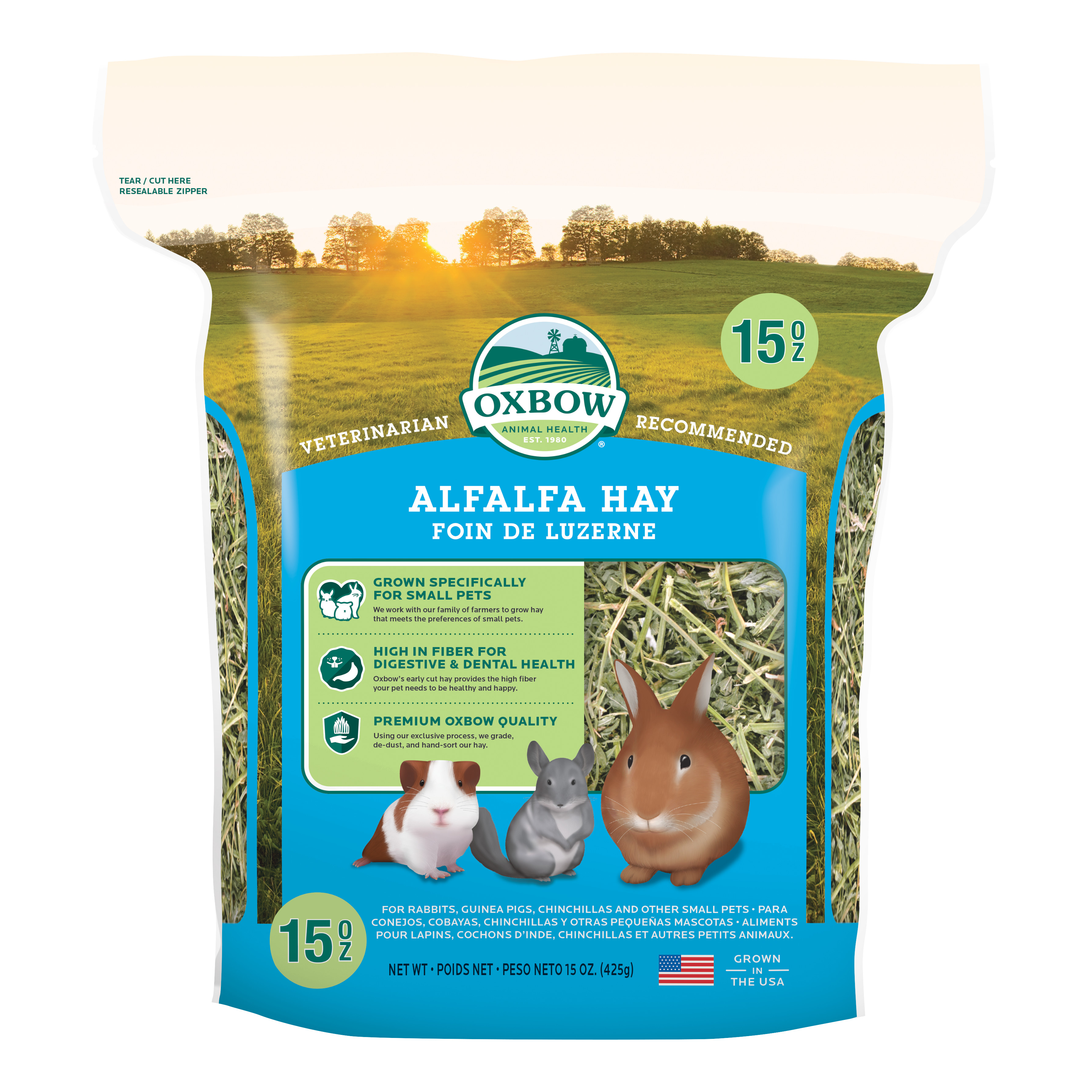 Oxbow Alfalfa Hay Dry Small Animal Food, 15 oz. photo 1