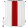 thumbnail image 2 of Red Solid Color Texture Waterproof Fabric Shower Curtain, Simple Red Stripes Waterproof Fabric Shower Curtain for Bathroom Curtains Bathtubs Hotel Washable Shower Curtains with 12 Hooks Stall 54x78in, 2 of 8