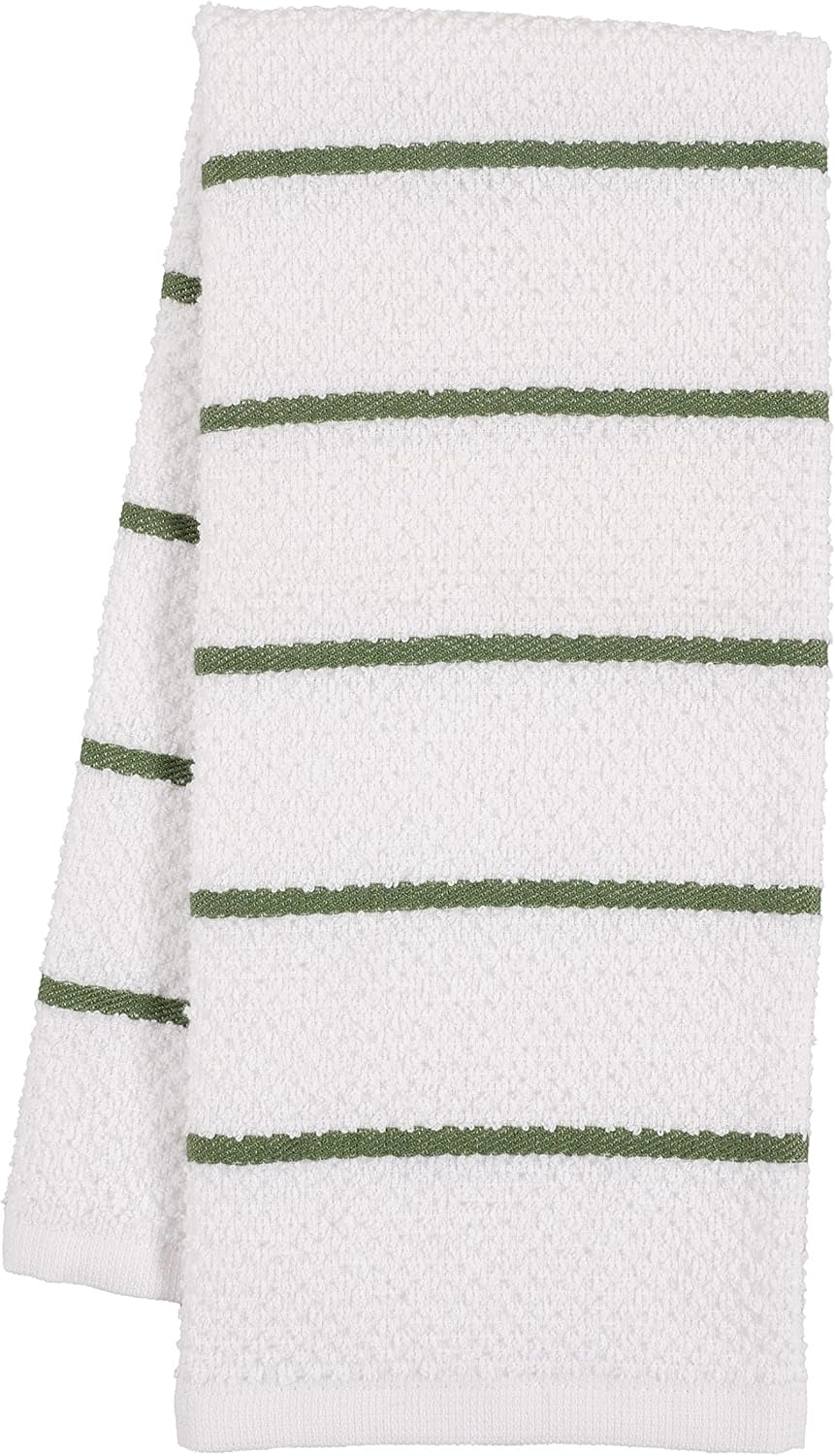 KAF Home Ayesha Curry Cotton Kitchen Towels Set, Absorbent Dish Towels, 18” x 28”, Green, 6 Pack