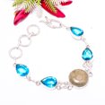 thumbnail image 3 of Chrome Chalcedony / Mtorolite, Blue Topaz 925 Sterling Silver Bracelet 7.99" B17, 3 of 3