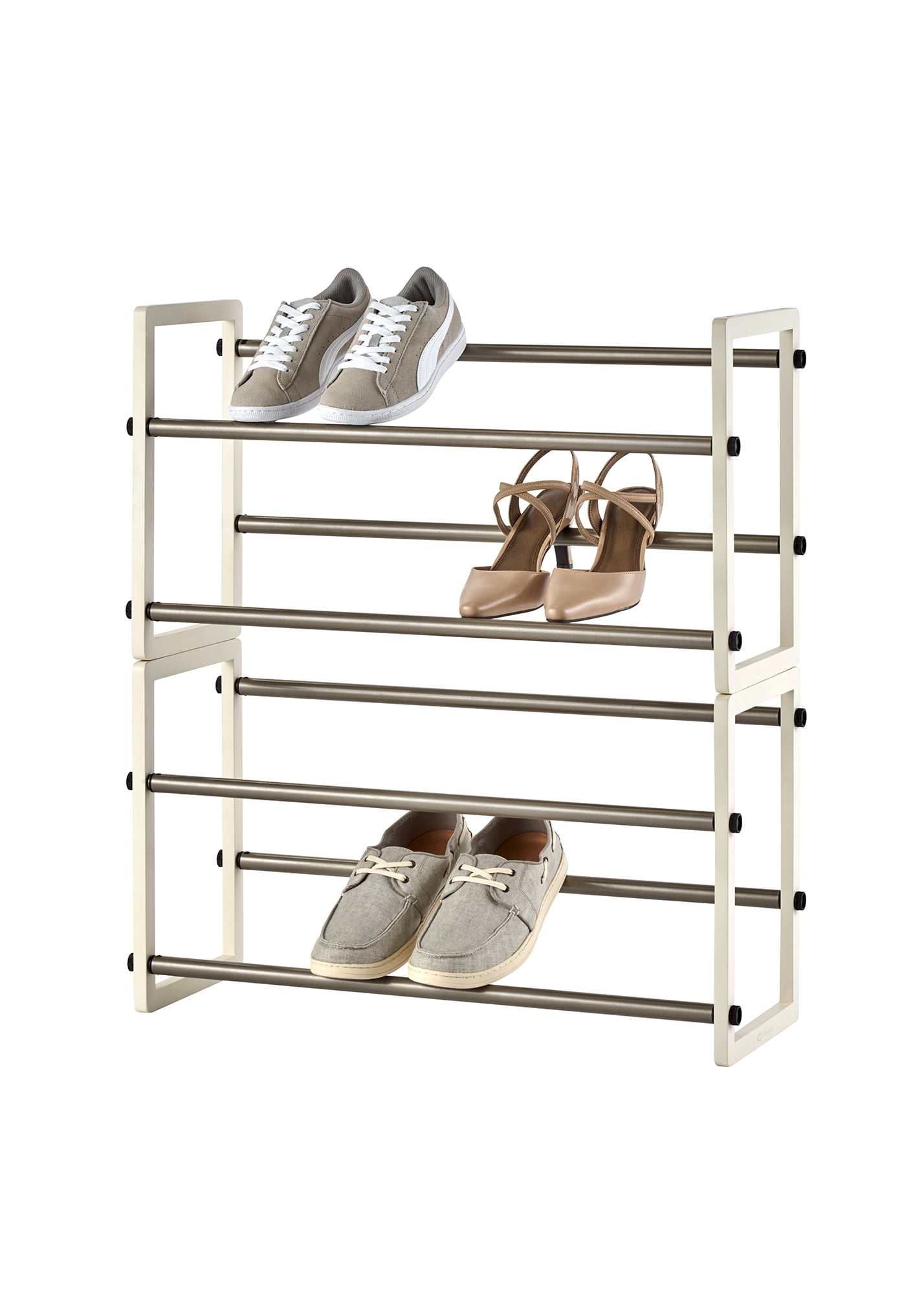 room essentials expandable shoe rack on Trinity Basics 2 Shelf Expandable Shoe Rack White 2 Pack Walmart Com Walmart Com