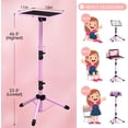 thumbnail image 2 of Projector Stand Tripod Adjustable, Laptop Tripod Stand Height from 23.5 to 46.5 inches with Gooseneck Phone Holder, Laptop Floor Stand for Office, Home, Stage, Studio, DJ Racks Holder Mount,Pink, 2 of 9
