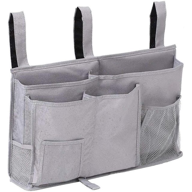 Organizador de cabecera Caddy de almacenamiento junto a la cama para el hogar, gris