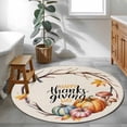 thumbnail image 3 of Small Round Rug 3Ft Washable Non-Slip, Fall Pumpkins Circle Area Rugs for Living Room Bedroom, Thanksgiving Watercolor Branch Maple Leaf Indoor Floor Mats Carpet Runner for Home Decor, 3 of 8
