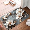 thumbnail image 5 of 1pc Magnolias and Butterflies Absorbent Non-Slip Bathroom Thickened Flannel Rug Decor,Soft,Quick Drying,Suitable For Indoor/outdoor Use,Bathrooms,Bedrooms,Kitchens,Terrace,Laundry Rooms,16"x24", 5 of 9