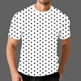 thumbnail image 7 of Zylanna Men's T-Shirts Tee, Summer Short Sleeve Crew Neck Dot Print Fashion Tops for Mens White, 7 of 7