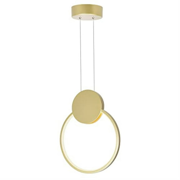 CWI Lighting Pulley 1 Light LED Metal Mini Pendant in Satin Gold