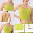 thumbnail image 6 of JGGSPWM Women's Workout Sports Bras Fitness Padded Yoga Crop Tank Top Twist Back Cami Tees Green XL, 6 of 9