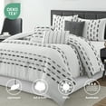 thumbnail image 2 of Lanco White Grey Comforter Set Queen Size , 7 Piece , Clip with Waffle Base Fabric Bedding Set , All Season, 2 of 8