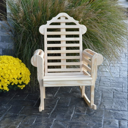 A & L Furniture Yellow Pine Marlboro Porch Rocker