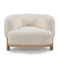 thumbnail image 3 of Pemberly Row Upholstered Traditional Fabric Accent Chair in Cream, 3 of 6