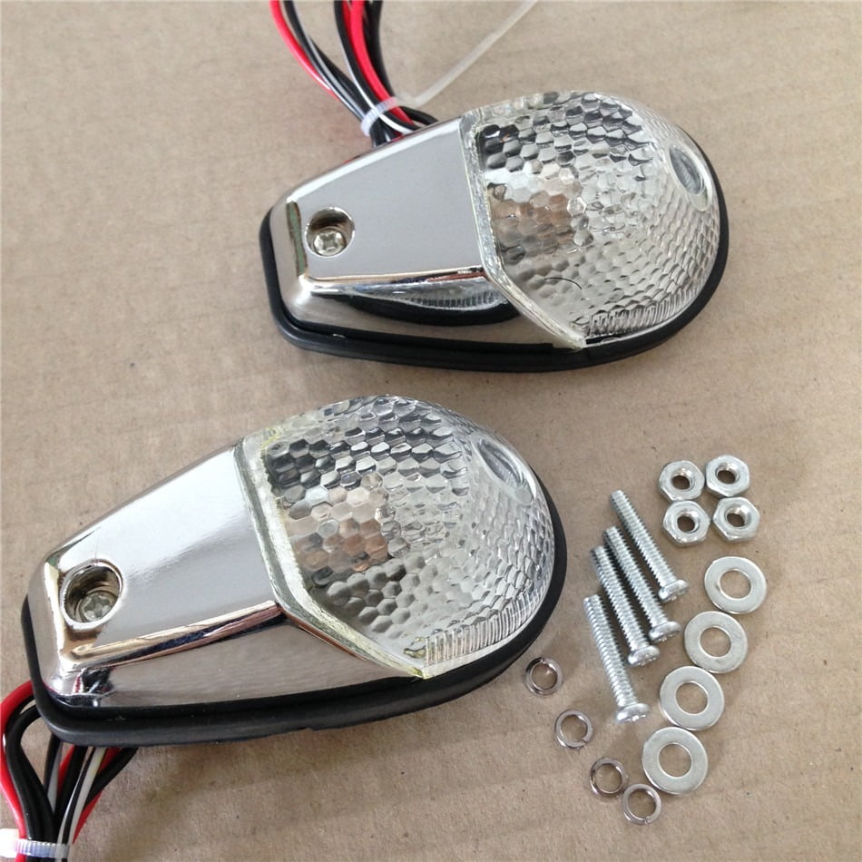 HTTMOTOR Clear Flush Mount Motorcycle Turn Signals Blinker Light For