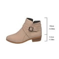 thumbnail image 4 of Khaki Women'S Short Boots Casual Style Pointed Toe Side Zipper Thick Heel Low Heel For Daily Wear, 4 of 9