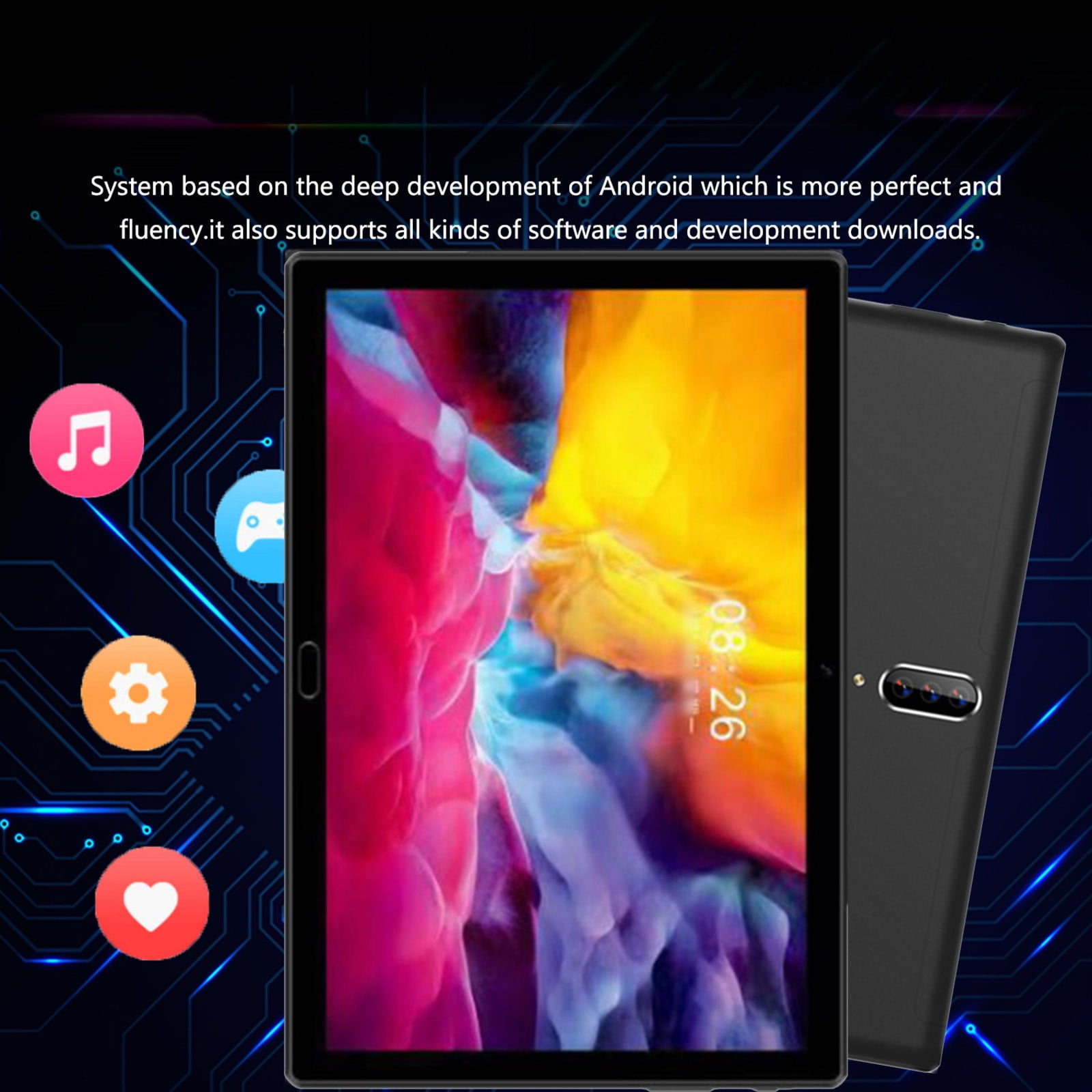 Android Tablets on Sale, Hwkond Upgraded 10.1 Inch 2+16G Tablet PC, 10-core IPS HD Screen WiFi Bluetooth Android 10.0 Voice Call Game Office Video Tablet, Support SIM Card Communication,Black