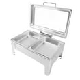 thumbnail image 1 of Alcohol Heated Catering Food Warmer, Rectangular Visible Restaurant Straight Legs Warmer,  Chafing Dish Buffet Set with Lid for Cooking, 1 of 7