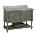 thumbnail image 5 of Beverly 48" Bathroom Vanity with Weathered Gray Cabinet and Carrara Marble Top, 5 of 5