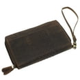 thumbnail image 6 of Wallets for Women RFID Blocking Vintage Leather Double Zipper Clutch Checkbook Women's Wallet, 6 of 9