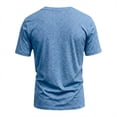 thumbnail image 4 of LTTVQM Men's Top V Neck Short Sleeve T-Shirt Thin Elastic Soft Breathable Vacation Blouses Sky Blue L, 4 of 4