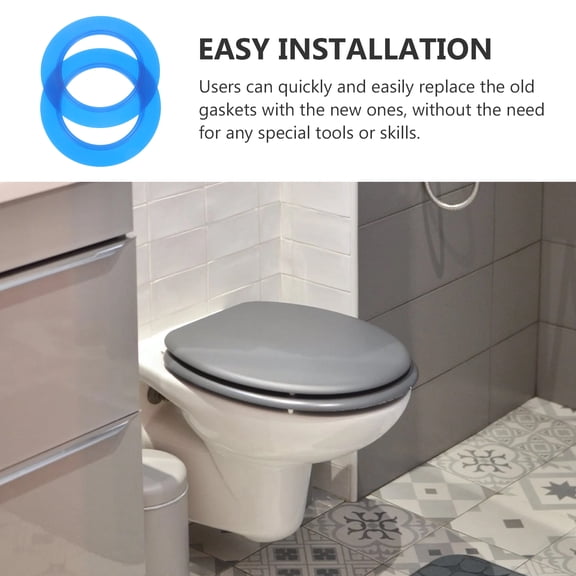 GAXIRE Toilet Tank Gasket 2-Pack Silicone Leakproof Replacement Seal for Plumbing Repairs