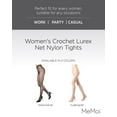 thumbnail image 2 of MeMoi Women's Crochet Lurex Net Nylon Tights - Womens - Female (Small/Medium, Black/Silver), 2 of 7