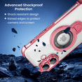 thumbnail image 3 of Entronix Magnetic Clear Case for iPhone 17, Built-in Kickstand Ring Shockproof Bumper, Rose, 3 of 6