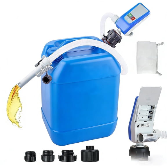 Gijjgole Automatic Fuel Transfer Pump with Auto-Stop, 4  Adapters, 70'' Extra Long Hose, 3.2 Gallon per Min, Battery or USB Powered