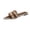 Brown, variant on Women's PU Leather Sandals Summer Casual Open Pointed Toe Slippers Lightweight Colo Block Straps Studded Slip on Flat Sandals