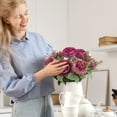 thumbnail image 6 of Artificial Dried Look Fall Peony Flowers 1PC 12.6in Tall Burgundy Vintage Silk Peony Bouquet Realistic Fake Peonies Floral Stems for Autumn Home Wedding Vase Centerpieces Arrangements Decor(7 Peony), 6 of 8