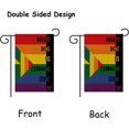 thumbnail image 4 of Pride Flags EVERYONE IS WELCOME HERE Progress Pride Garden Flag 12"x18" Double Sided Burlap LGBTQ Rainbow Flag Small, Inclusive Gay Flag Lawn Flag for Outdoor Outside Decor, 4 of 6