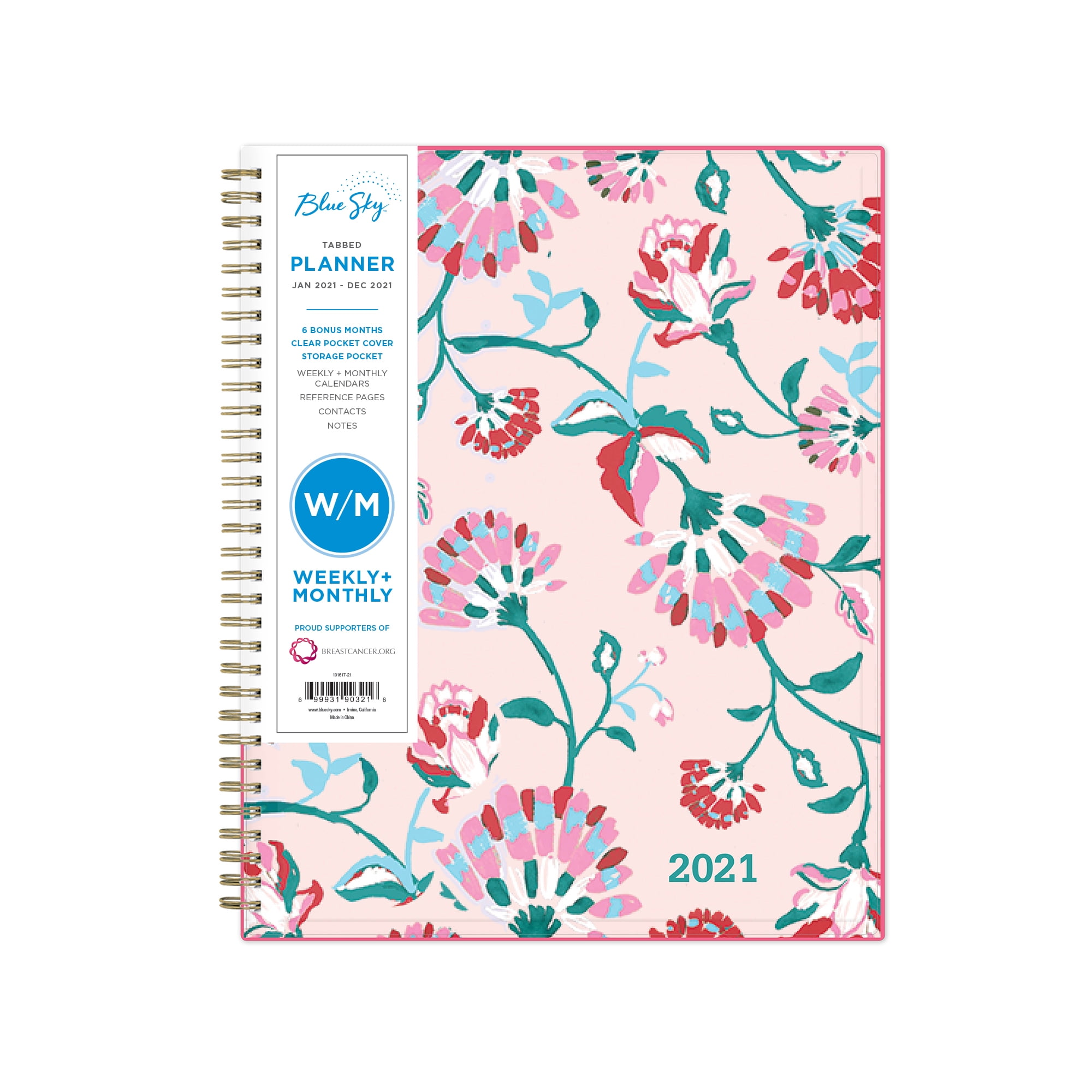 Blue Sky BCA 2021 Weekly & Monthly Planner, 8.5" x 11", Garden Flower