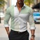 thumbnail image 1 of Camisas de hombre 2024, moda, rayas, cuadros, costura, material suave y cómodo, casual, para exteriores, calle, tops para hombre de talla grande, 1 of 6
