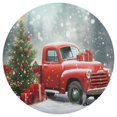 thumbnail image 3 of Ryvnso Truck and Christmas Tree Round Plate Mats Dining Table Placemat Set of 4 for Holiday Decoration, 3 of 7