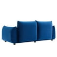 thumbnail image 5 of Loveseat Sofa, Velvet, Blue Navy, Modern Contemporary Urban Design, Living Lounge Room Hotel Lobby Hospitality, 5 of 7