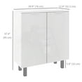 thumbnail image 3 of HOMCOM Armoire à Chaussures, Armoire de Rangement pour Chaussures à Fini Très Lustré, Blanc, 3 of 10