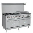 thumbnail image 3 of 60 in. 6 Burner Commercial LP Range with 24 in. Griddle in Stainless-Steel (KM-CRG60-LP), 3 of 12