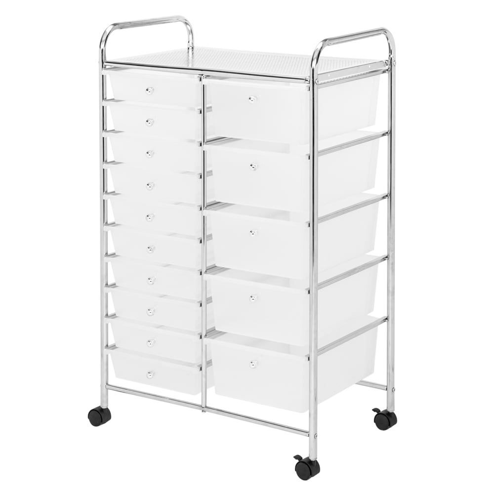 Clear 15Drawer Organizer Cart