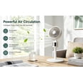 thumbnail image 6 of Standing Fan for Bedroom, 2026 Upgraded Whole Room Air Circulator, 90ft Airflow, 30dB Quiet DC Motor Cooling Device, 90° Oscillating Pedestal with Remote, 3 Speeds, USB, Adjustable Height for Home, 6 of 14