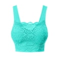 thumbnail image 2 of URBAN DAIZY Women's Seamless Front Lace Cover Removable Padded Sports Bra Wirefree Comfort Yoga Crop Tank Top Bralette Cami A08_NT6632 Mint S/M, 2 of 7