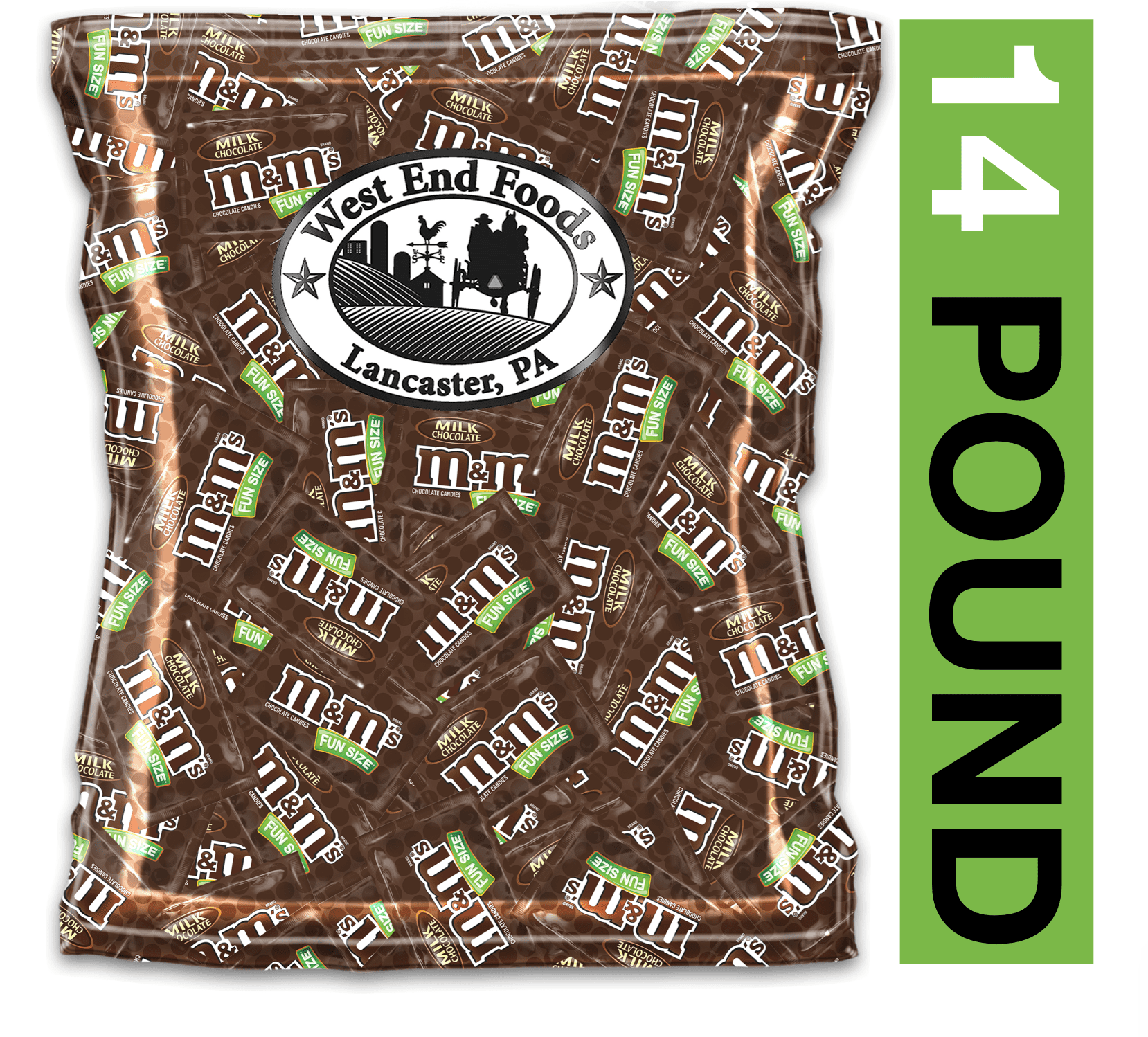 M&Ms Fun Size Milk Chocolate Bulk (14 Pound Bag)