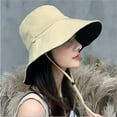 thumbnail image 2 of YSX 1 Pcs Fisherman Hat Japanese Cover Face Uv Protection Hat Big Edge Sun Protection Sun Hat Bucket Hat beige, 2 of 4