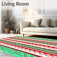 thumbnail image 2 of ODIKA 5'x7' Machine Washable Non-Slip Area Rug, Whimsical Cane Stripe Cheerful Seasonal Motif High Traffic Rug, Red, 613848, 2 of 7