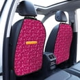 thumbnail image 3 of Fuzoiu Breast Cancer Awareness6 Print 2 Pack Kick Mat Back Seat Protector With 3 Storage Pockets, Universal Car Seat Back Organizer For Kids Pets, Waterproof Backseat Protector For Most Car, 3 of 8