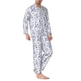 thumbnail image 2 of Balery Floral Butterfly Pijama para Hombre de Dos Piezas con Manga Larga, Conjunto de Dormir y Descanso Suave con Bolsillos-XX-Large, 2 of 7