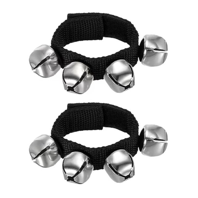 Offres du Jour en Liquidation! 2 Pcs Cloches de Poignet Cloches de Cheville Cloches de Poignet Bracelet Instruments de Percussion Musical 4 Cloches pour Fête Noël