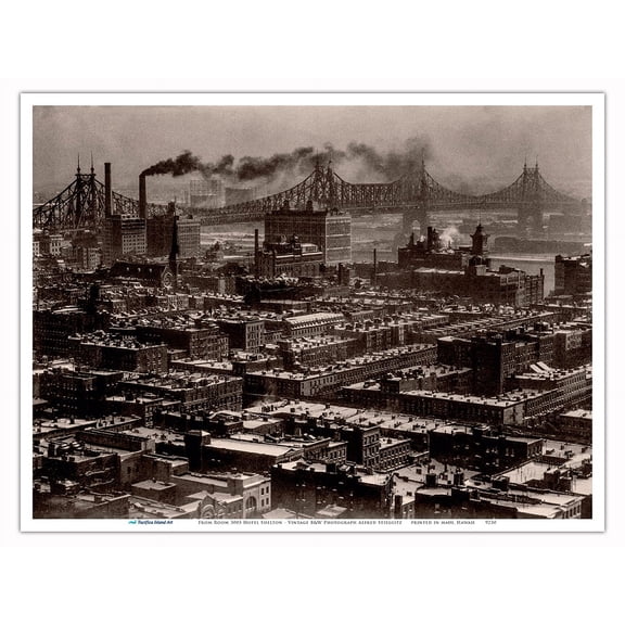 From Room 3003 at the Hotel Shelton New York - Looking Northeast - Vintage B&W Photograph by Alfred Stieglitz - Master Art Print (Unframed) 9in x 12in