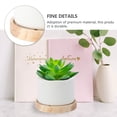 thumbnail image 5 of Jiandong Ceramic Flowerpot Gold Ceramic Succulent Planter Set with Tray for Home/Office/Balcony(3.19X3.19X2.52Inch), 5 of 10
