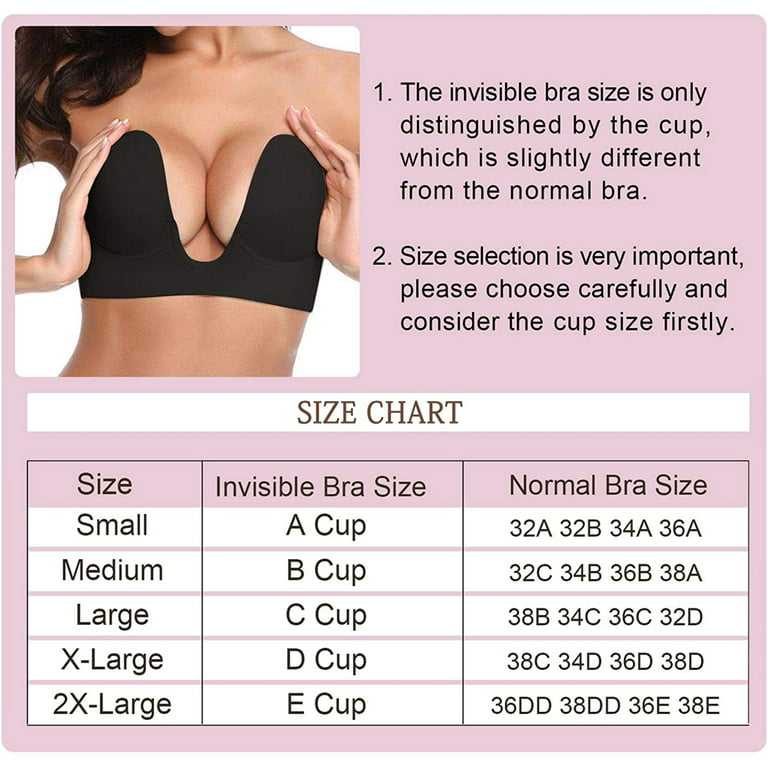 Gotoly Invisible Adhesive Strapless Bra Sticky Push Up Silicone Bra with  Nipple Covers for Women (Black Small) 